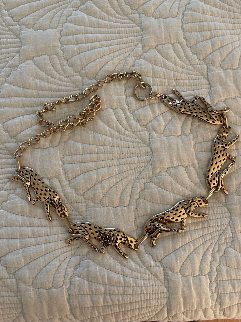 Gold panther leopard chain Link belt - Picture 3 of 9